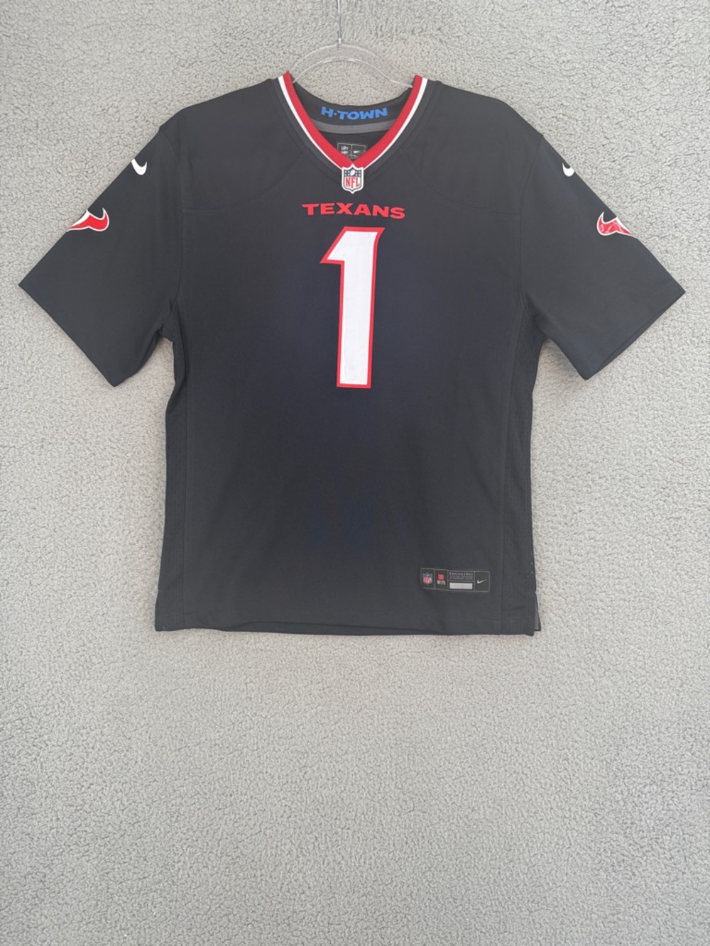 Houston Texans Nike Diggs #1 short sleeve jersey kids Large Black Red On Field